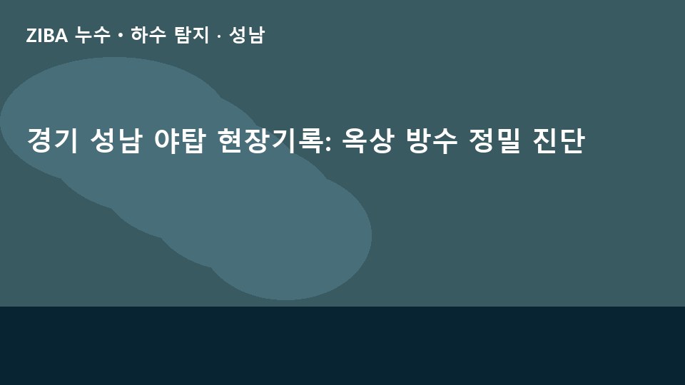 경기 성남 야탑 현장기록: 옥상 방수 정밀 진단